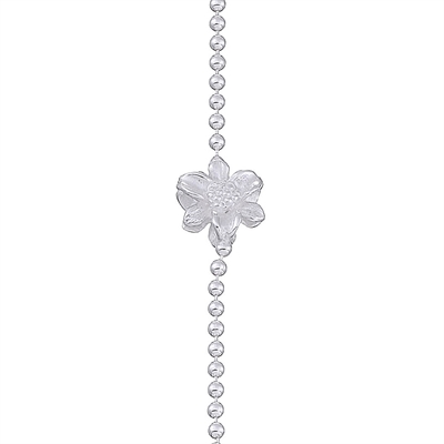 Sølv Armbånd med Blomster - 19 cm