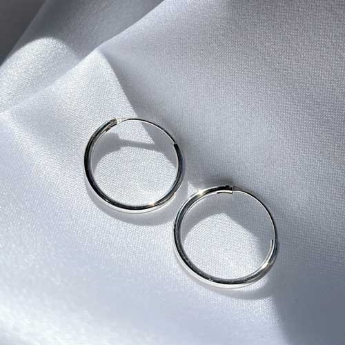 Creoler i Sølv - 15 mm