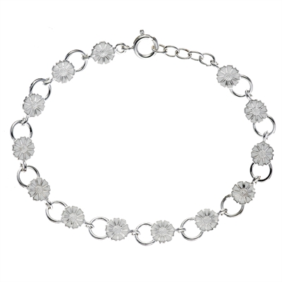Lund Marguerit armbånd i Sølv 7,5 mm - 18,5 cm