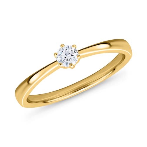 Forlovelsesring i 14 kt. Guld med Diamant - 0,15 ct.