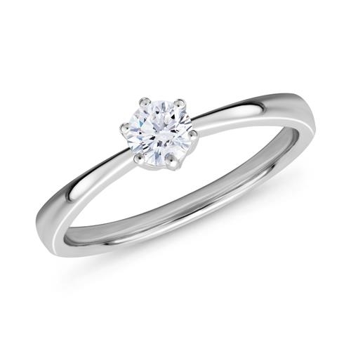 Solitairering i 14 kt. Hvidguld med Diamant - 0,25 ct