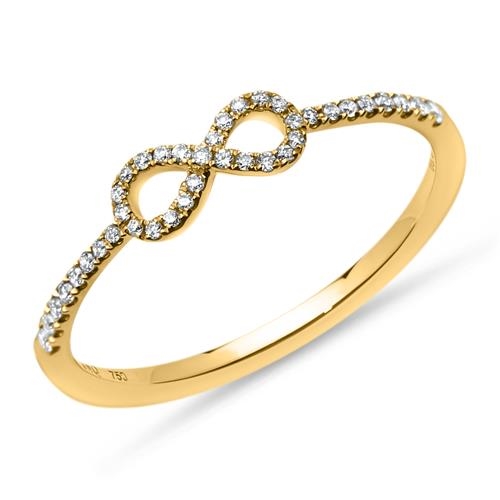 Billede af Infinity ring i 18 kt. Guld med Diamanter - 0,14 ct.