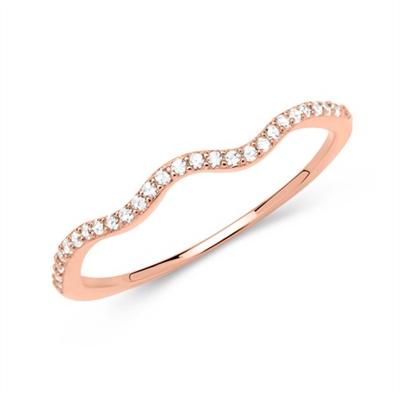 Billede af Filigran ring i rosaforgyldt Sølv med Zirkoniasten