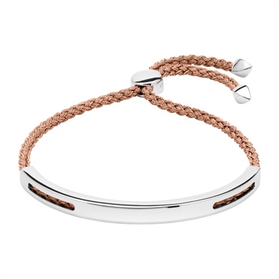 Armbånd i Sølv med rosafarvet metalbånd