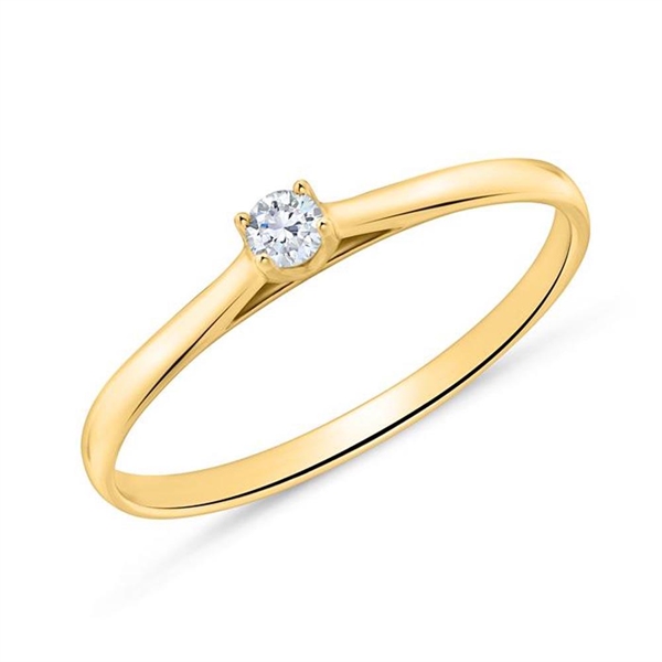 Forlovelsesring i 14 kt. Guld med Diamant - 0,05 ct.