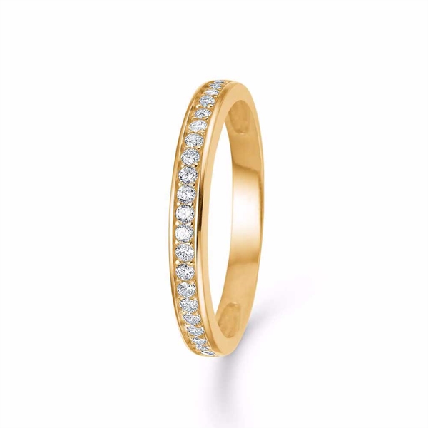 Alliancering i 8 kt. Guld med Zirkonia