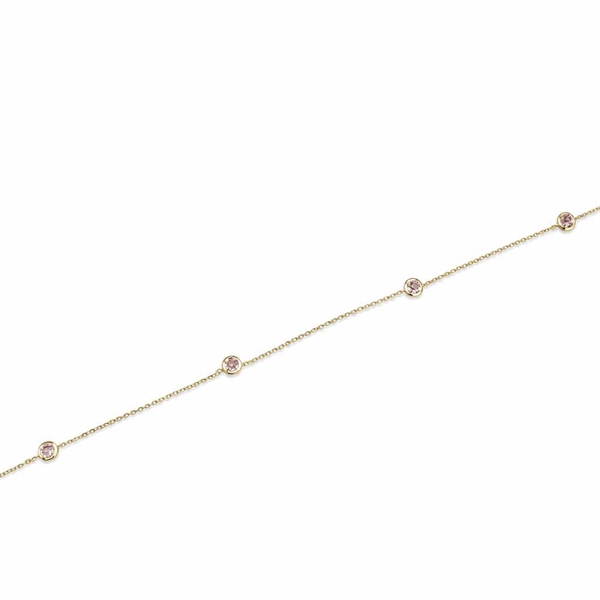 Ankelkæde i 8 Karat Guld med Zirkoniasten - Guld & Sølv Design