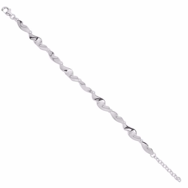 Armbånd i sølv med bølget design