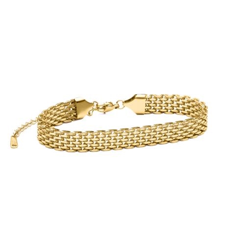 Armbånd i Forgyldt Rustfrit Stål med Mesh Design