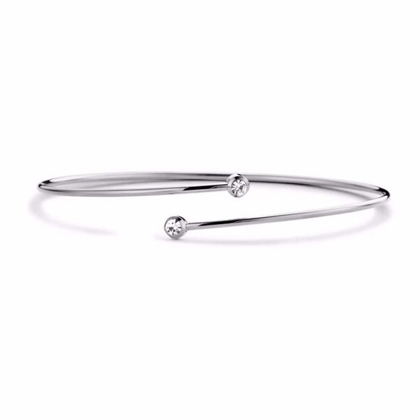 Armring i Rustfrit Stål med Zirkonia