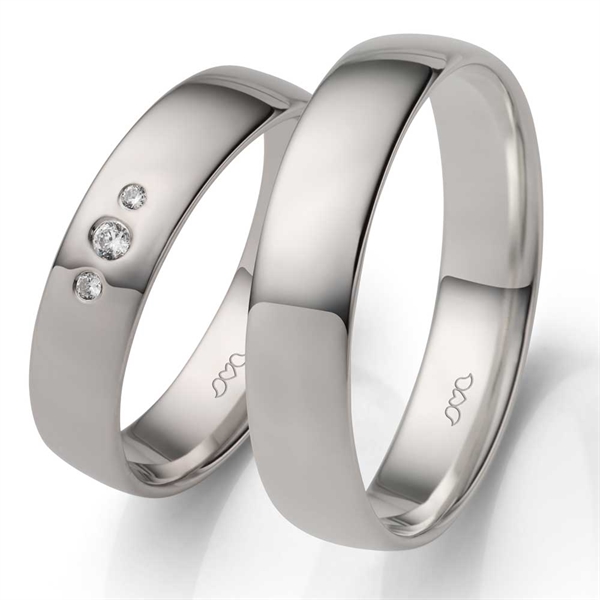 BARTOLI Silverbirds vielsesringe i Sølv med Zirkoniasten - 5 mm