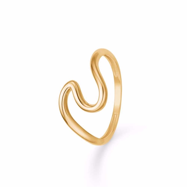 Bølge Ring i 8 Karat Guld - Guld & Sølv Design