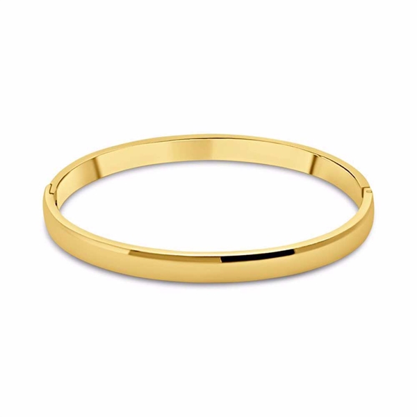 Klassisk Armring i guldfarvet Stål - 6 mm