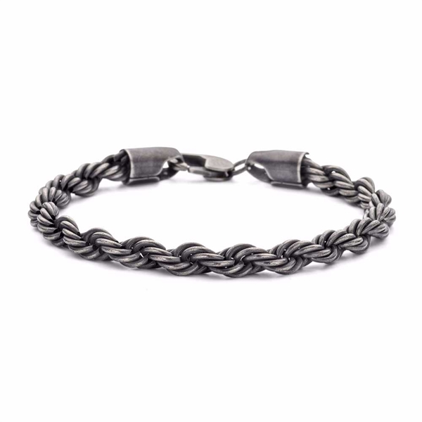 Cordel Armbånd i Mørkt Stål 6 mm og 21 cm - Frank1967 7FB-0684