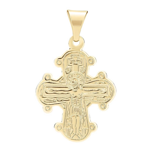 Dagmarkors i forgyldt Sølv med Fadervor - 16 x 14 mm