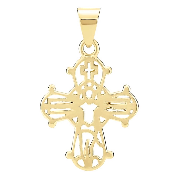 Vedhæng med åbent Dagmarkors i 8 kt. Guld - 14 x 12 mm