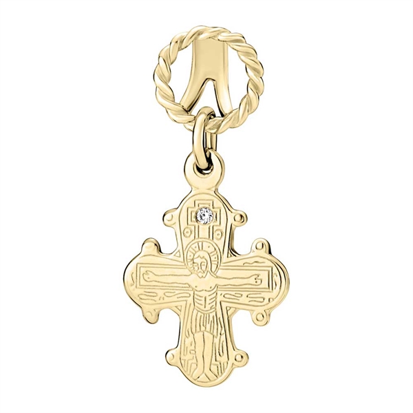 Vedhæng med Dagmarkors 8 kt. Guld og Lab-Grown Diamant