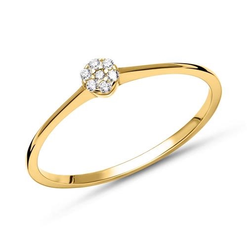 Tidløs damering i 9 kt. Guld med hvide Zirkonia