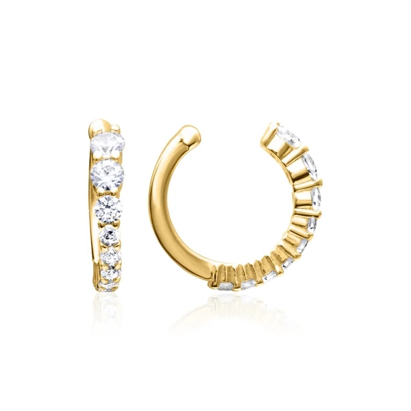 Ear Cuffs i forgyldt Sølv med Zirkoniasten