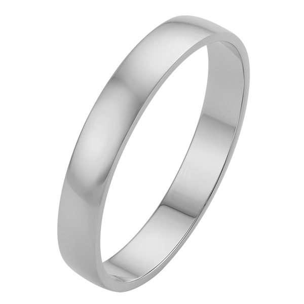 Enkel vielsesring i 9 kt. Hvidguld - 3,5 mm