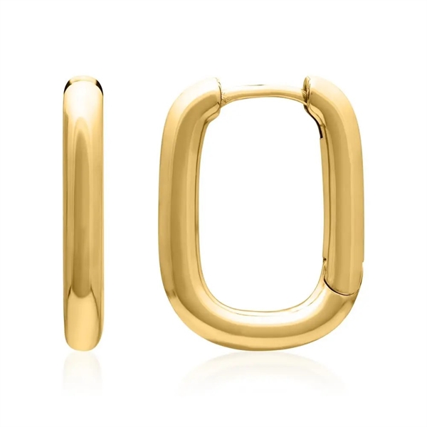 Firkantet Creoler i forgyldt Sølv - 13 x 18 mm