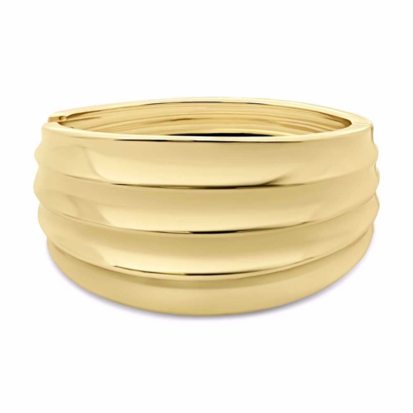 Forgyldt Armring i Rustfrit Stål - Rille Design