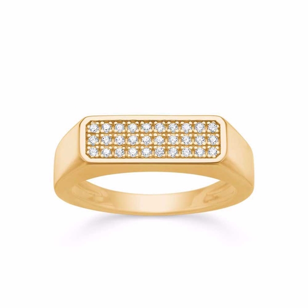 Forgyldt Sølv ring med Zirkoniasten - aflant design