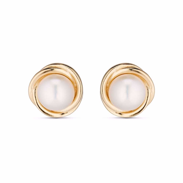Forgyldte Sølv Ørestikker med Ferskvandsperler 8 mm