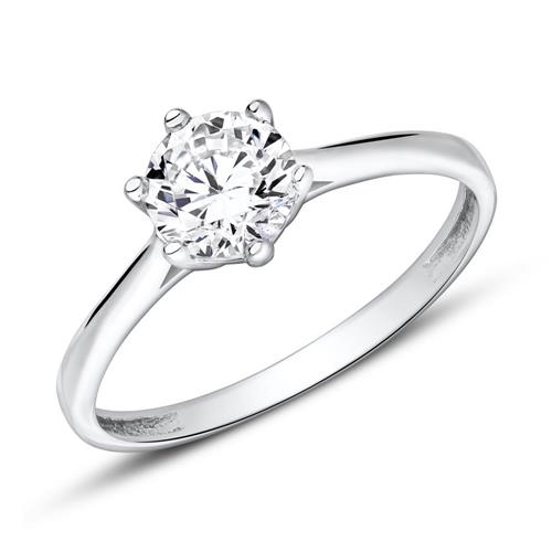 Forlovelsesring i 9 kt. Hvidguld med Zirkoniasten