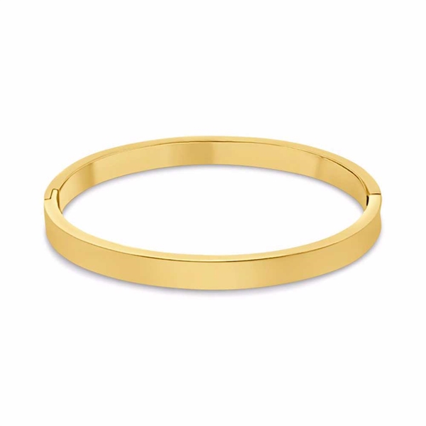 Guldfarvet Armring 6 mm Flad - Vandfast Stål