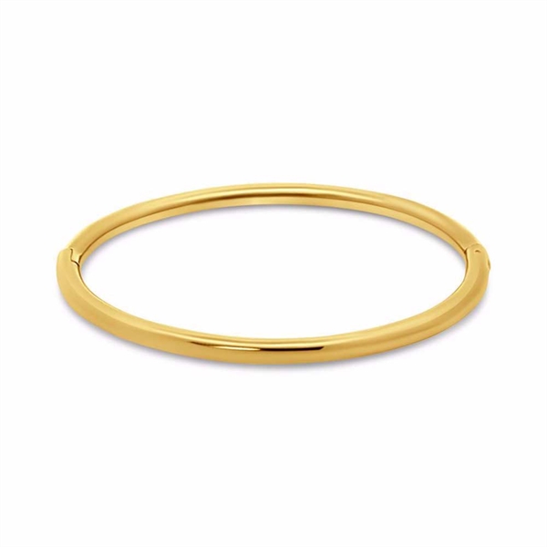 Guldfarvet Stål Armring 4 mm - Vandfast & Klassisk Design