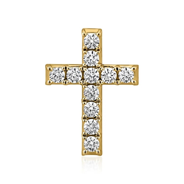 Guldkors i 14 kt. med Lab-Grown Diamanter