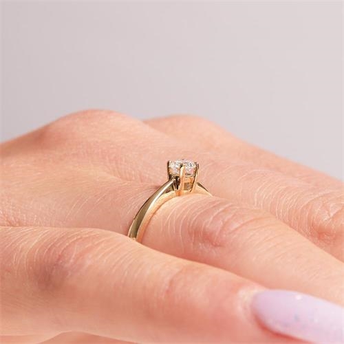 Solitairering i 14 kt. Guld med Lab-Grown Diamant 0,25 ct.