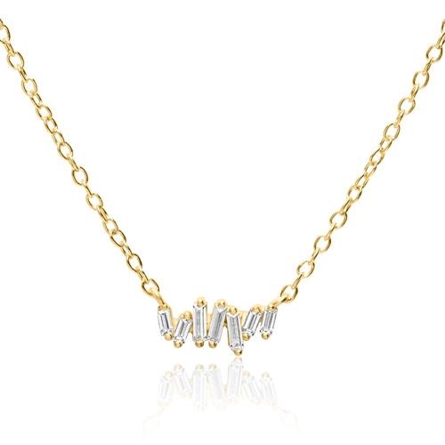 Forgyldt halskæde i Sølv medVedhæng og Zirkoniasten