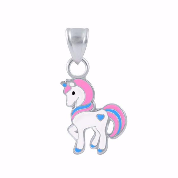 Sølv Halskæde med Enhjørning - Emaljeret Vedhæng