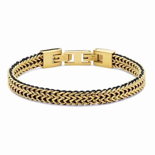 Herrearmbånd guld belagt Stål -21 cm