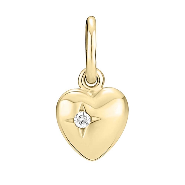 Hjertevedhæng i 14 kt. Guld med Lab-Grown Diamant - 0,015 ct.