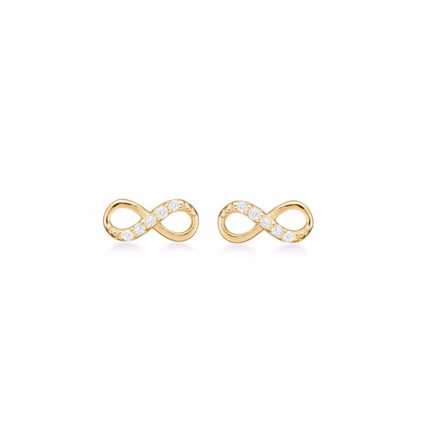 Infinity Ørestikker med Zirkonia i Forgyldt Sterling Sølv