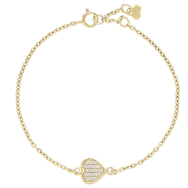 Armbånd i 8 kt. guld med Hjerte og Zirkonia