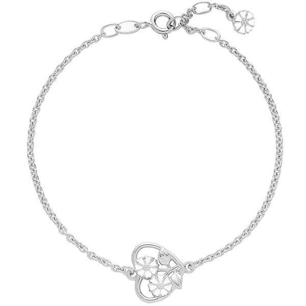 Lund Marguerit Armbånd i Sterlingsølv med Hjerte - 17 til 19 cm