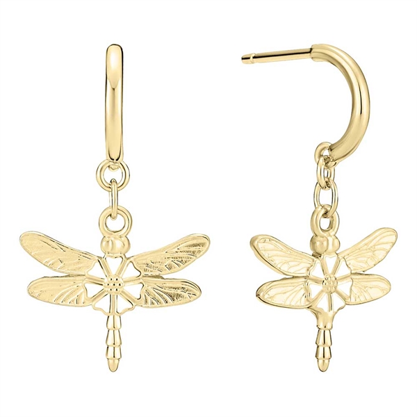 Marguerit ørehængere i 24 karat forgyldt Sølv med Guldsmed