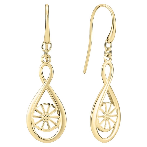 Marguerit ørehængere med infinity i 24 kt. forgyldt Sølv - LUND COPENHAGEN