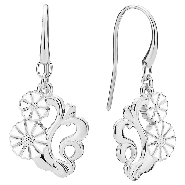 Marguerit ørehængere i sterlingsølv - barok stil | LUND COPENHAGEN