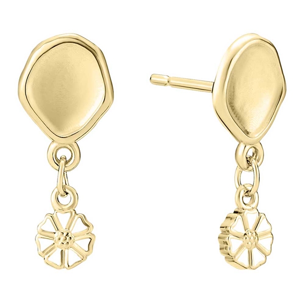 Marguerit ørestikker i 24 kt. forgyldt Sølv - organisk design