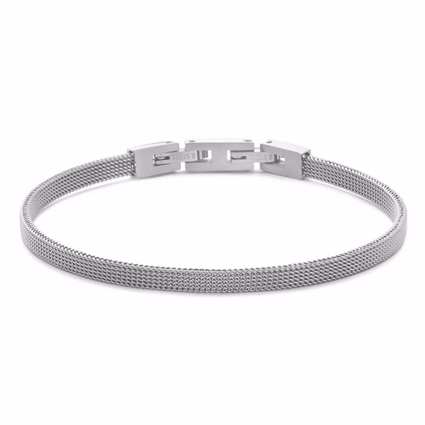 Mesh Armbånd til Mænd i Stål med Lås