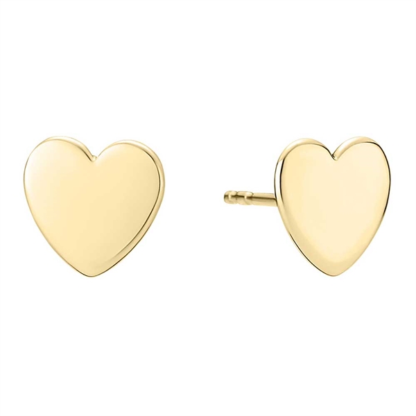 Ørestikker med Hjerter i 14 karat forgyldt Sølv
