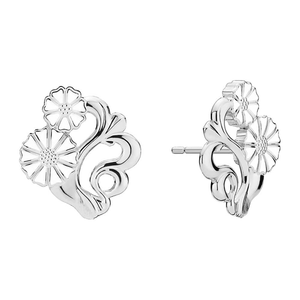 Ørestikker i Sterling Sølv med Marguerit - Barokinspireret Design