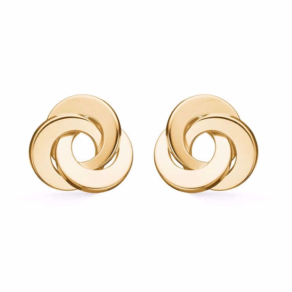 Ørestikker i 8 Karat Guld med Flettet Knude - 14 mm
