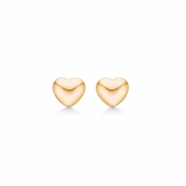 Forgyldte Sølv Ørestikker med Hjerte til Børn - Mini
