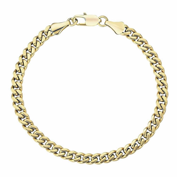 Forgyldt Panserarmbånd i Stål - 19 cm